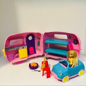 Barbie Club Chelsea Toy Car & Camper Playset